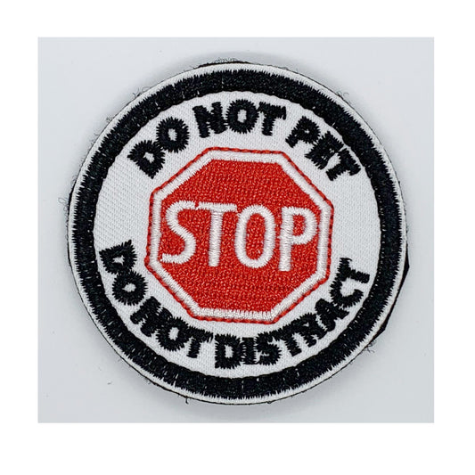 Do Not Pet Patch Hook & Loop.   Size: 6cm   HOOK AND LOOP BACKED PATCH(BOTH PROVIDED)