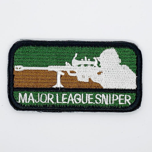 Major League Sniper Patch Hook & Loop. Size: 8x4cm HOOK AND LOOP BACKED PATCH(BOTH PROVIDED)