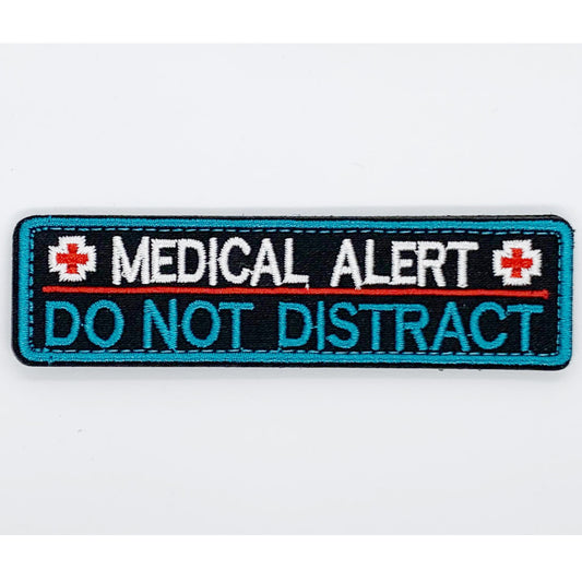 Medical Alert Do Not Distract Patch Hook & Loop.   Size: 10x2.6cm   HOOK AND LOOP BACKED PATCH(BOTH PROVIDED)