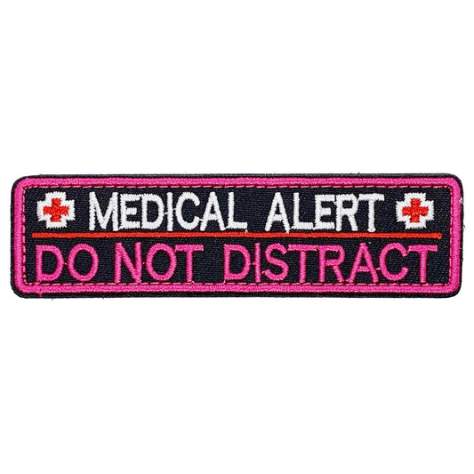 Medical Alert Do Not Distract Patch Hook & Loop.   Size: 10x2.6cm   HOOK AND LOOP BACKED PATCH(BOTH PROVIDED)