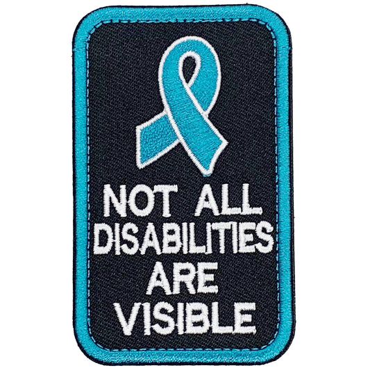Not All Disabilities Are Visible Patch Hook & Loop.   Size: 5.5x9cm   HOOK AND LOOP BACKED PATCH(BOTH PROVIDED)