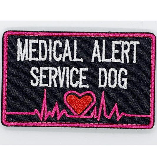 Medical Alert Service Dog Patch Hook & Loop. Size: 8x5cm HOOK AND LOOP BACKED PATCH(BOTH PROVIDED)