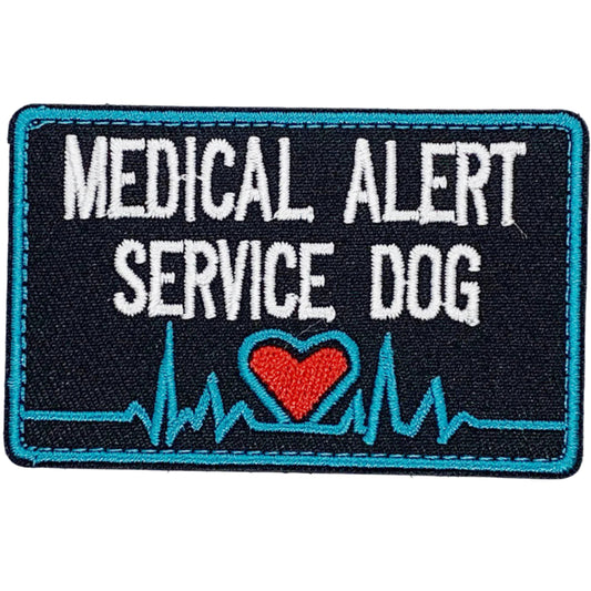 Medical Alert Service Dog Patch Hook & Loop. Size: 8x5cm HOOK AND LOOP BACKED PATCH(BOTH PROVIDED)