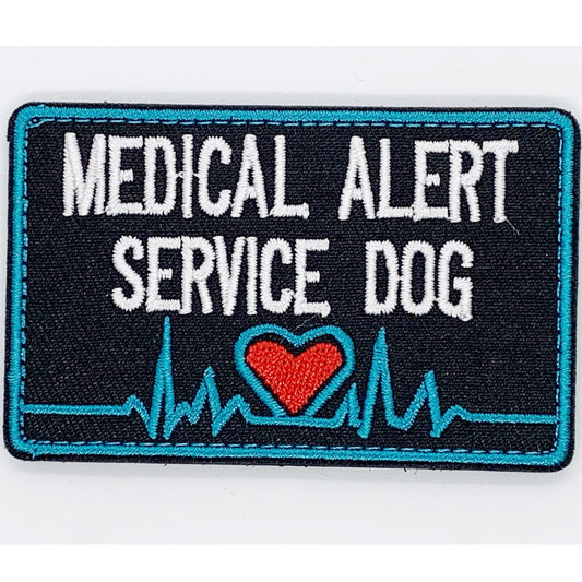 Medical Alert Service Dog Patch Hook & Loop.   Size: 8x5cm   HOOK AND LOOP BACKED PATCH(BOTH PROVIDED)