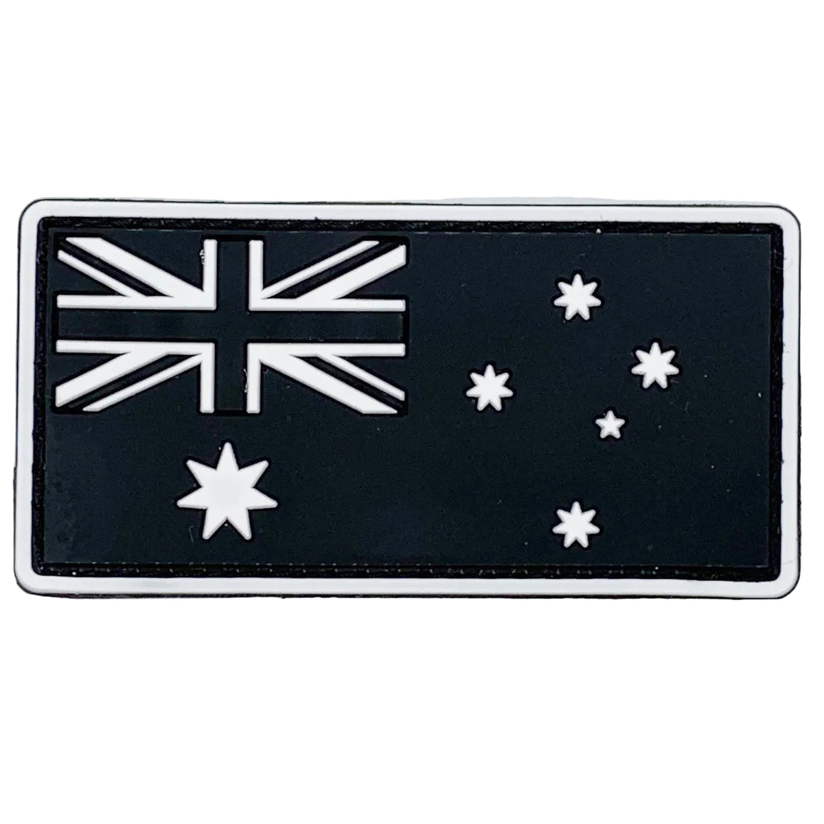 Australia White Flag PVC Patch. Size: 7.8x4cm www.defenceqstore.com.au