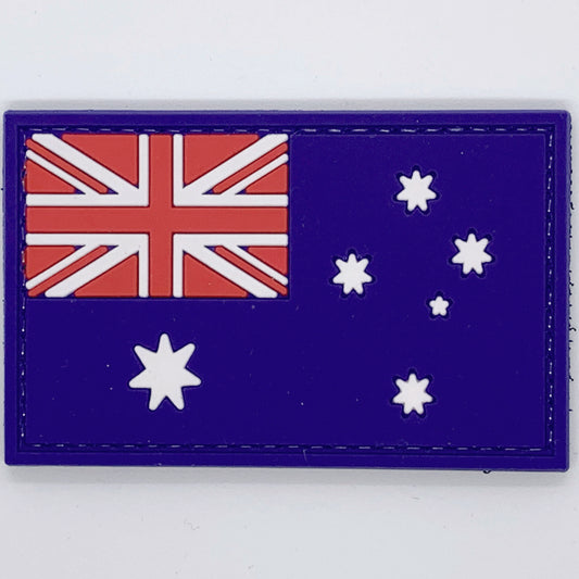 Australian Flag PVC Patch Blue, Velcro backed Badge. Great for attaching to your field gear, jackets, hats or even create your own patch board.  Size: 8x5cm  VELCRO BACKED