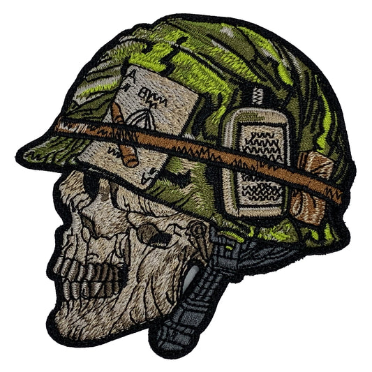 Soldier Skull Patch Hook & Loop. Size: 9x9cm HOOK AND LOOP BACKED PATCH(BOTH PROVIDED) www.defenceqstore.com.au