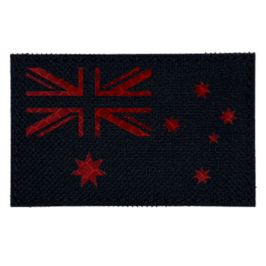 Australian Flag Reflective Laser Cut Patch Hook & Loop Red by www.defenceqstore.com.au