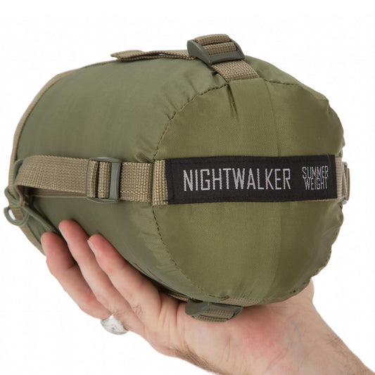 The VALHALLA Night Walker Summer Weight Sleeping Bag is designed to perform in tropical/Warmer climates. Packing down to a small size (approx. 13cm x 25cm) and can fit easily in to any day pack.