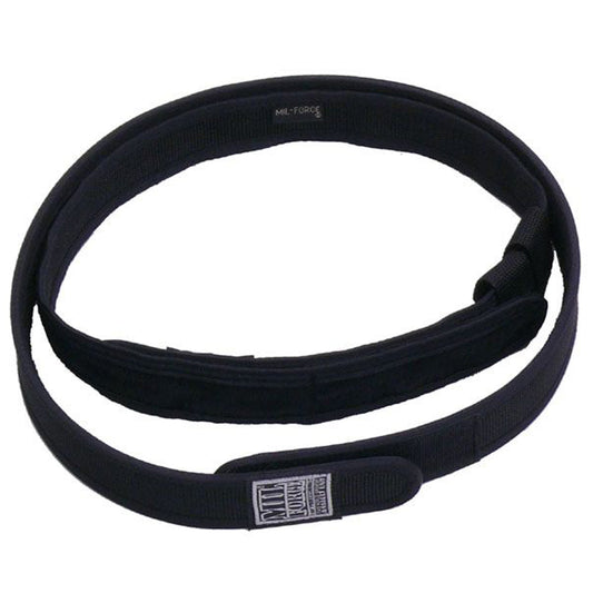 IPSC tactical holster belt designed to carry the weight of your gun and magazines securely reducing movement as you run and jump. An inner thinner belt is worn through the pant loops, and a thicker, stiffer outer belt that attaches to the inner belt.  Colour: Black  Size: 38 inches Long and all belts 38mm Wide www.defenceqstore.com.au