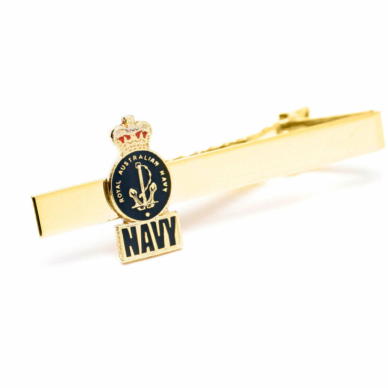Own this Royal Australian Navy (RAN) full-colour female tie bar. This beautiful gold plated tie bar looks fantastic with both work and formal wear. Order yours today. Specifications: Material: Full-colour enamel, gold plated Colour: Gold, full-colour enamel Size: 20mm