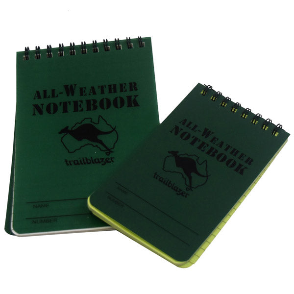 Large waterproof notebook is suitable to use in all weather conditions. 50 Tear-proof graph paper pages with coating on each side. Measurements: 15 cm x 10.5cm