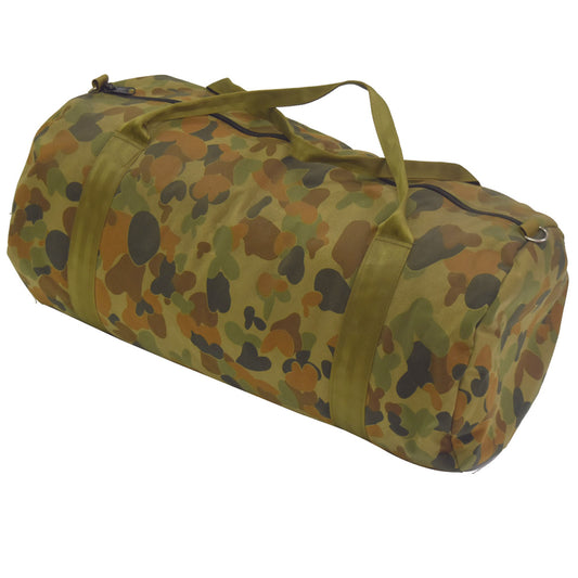 These duffle bags are brilliant, lightweight and when not in use roll up to a very compact size while maintaining the highest quality.  Great for military, cadets, overnight stays, overseas deployment, you can fit a heap of gear in these bags without breaking.