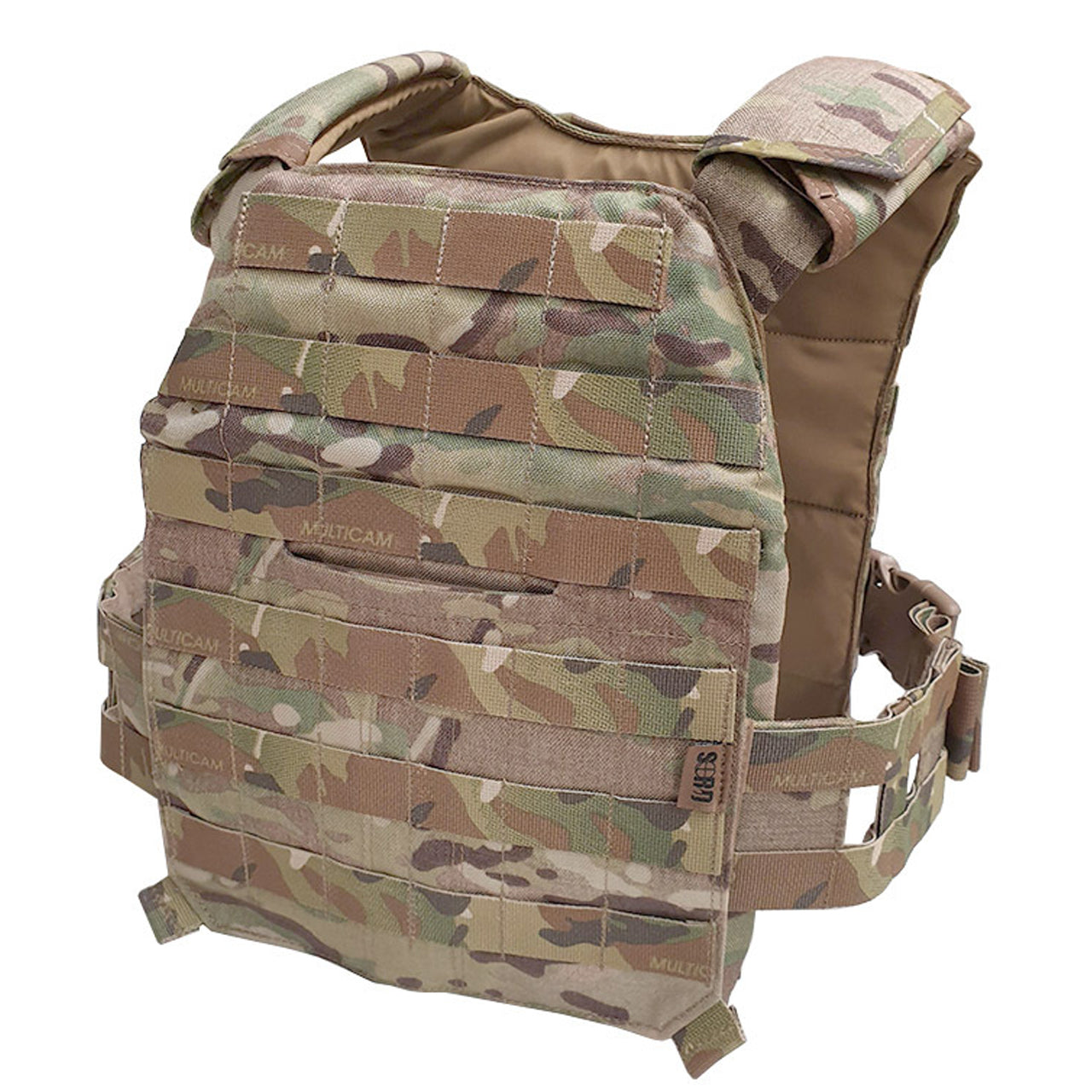 The Plate Hanger comes with a low profile skeletal cummerbund, the 2-row design of the Skeletal cummerbund allows correct height adjustment of the front and back plates while eliminating uncomfortable cutting into the arm pits and lateral muscles that is common among other MOLLE & Skeletal cummerbunds. The Skeletal cummerbund can be self-adjusted while being worn/on the move via the front draw tensioning strap. Fastex clip for quick Don/Doff. www.defenceqstore.com.au