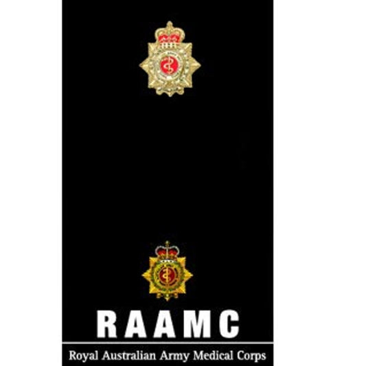 The Royal Australian Army Medical Corps (RAAMC) 20mm full-colour enamel lapel pin. Displayed on a presentation card. This beautiful gold-plated lapel pin will look great on both your jacket and your cap. Specifications: Material: Gold-plated zinc alloy, enamel fill Colour: Gold, red Size: 20mm www.defenceqstore.com.au