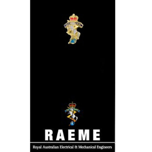 The Royal Australian Electrical and Mechanical Engineers (RAEME) 20mm full-colour enamel lapel pin. Displayed on a presentation card. This beautiful gold-plated lapel pin will look great on both your jacket and your cap. Specifications: Material: Gold-plated zinc alloy, enamel fill Colour: White, blue, red Size: 20mm www.defenceqstore.com.au