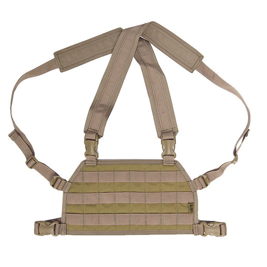Small enough to cover just the upper chest of the user but big enough to hold suppliment equipment. This is best suited to Lead Climbers, Military Free Fall parachutists or vehicle operators where a cluttered chest or belt order isn't always suitable. www.defenceqstore.com.au