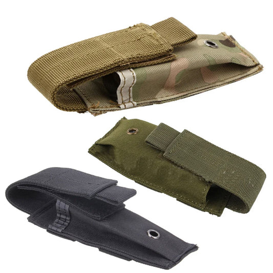 Great little pouch for carrying your multitool or small folding knife in. Can be attached to webbing or backpack strap for quick access. 13x5x2.5cm www.defenceqstore.com.au