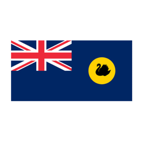 This State Flag is perfect for flying next to your Australian flag any time of the year.   Officially adopted in Western Australia in 1953, this flag is based on the defaced British Blue ensign with the state badge located in the fly. The WA state badge has been a black swan or Maali on a gold disk since 1876, named because of the abundance of the species in and around Perth.  150cm x 90cm 100% 68D Polyester www.defenceqstore.com.au
