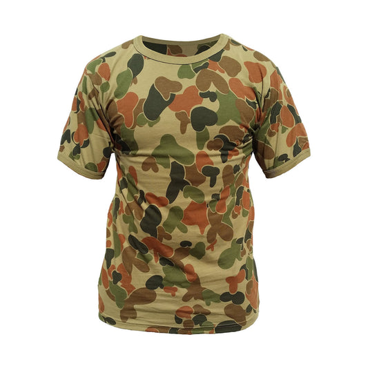 The TAS Cotton T-Shirt is made to military specifications, featuring 180gsm Auscam pure cotton with raglan sleeves and a round neck.  This t-shirt is perfect for military use, camping, hiking and other activities