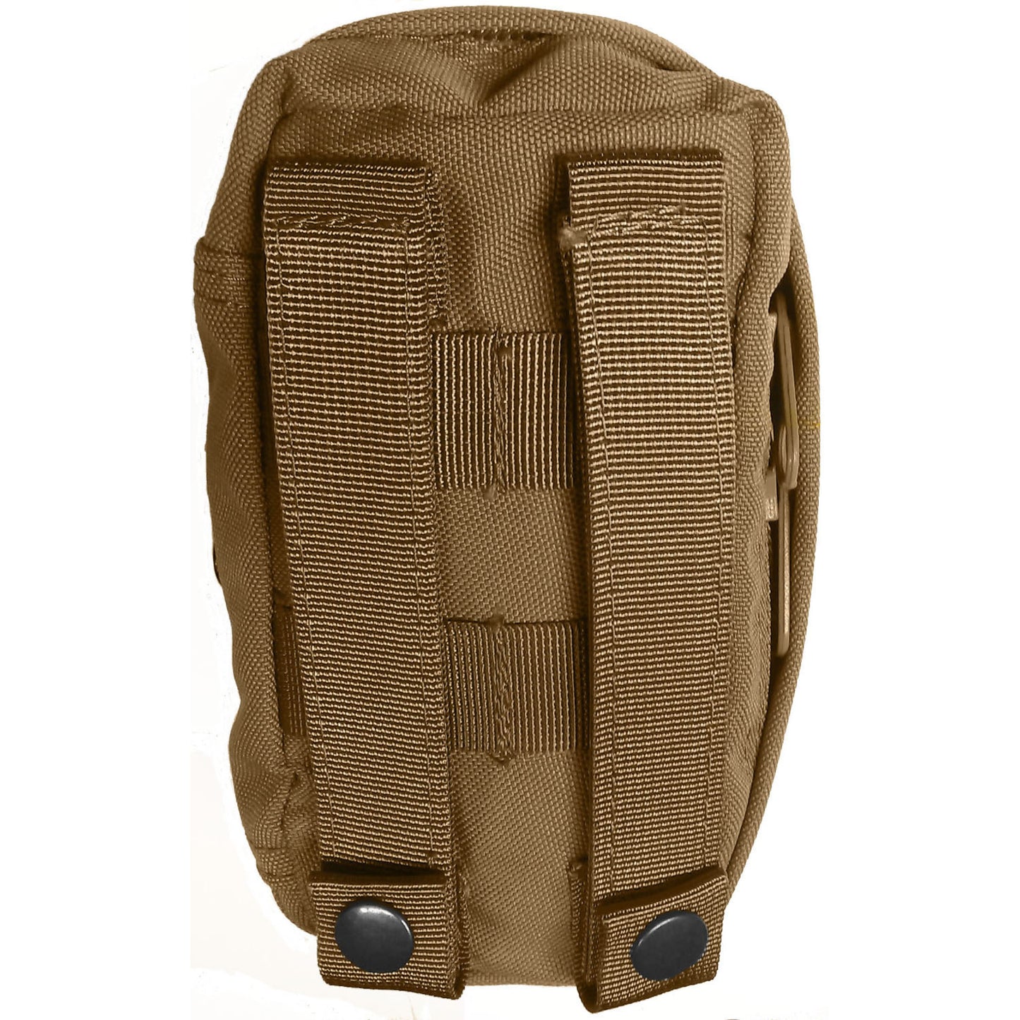 Side opening YKK zipper Internal elastic banding Bound seams Mesh eyelet drainage holes Excellent sized first aid pouch Heavy duty webbing Heavy duty 2 coats PU fabric Dimensions: 16x8x6cm