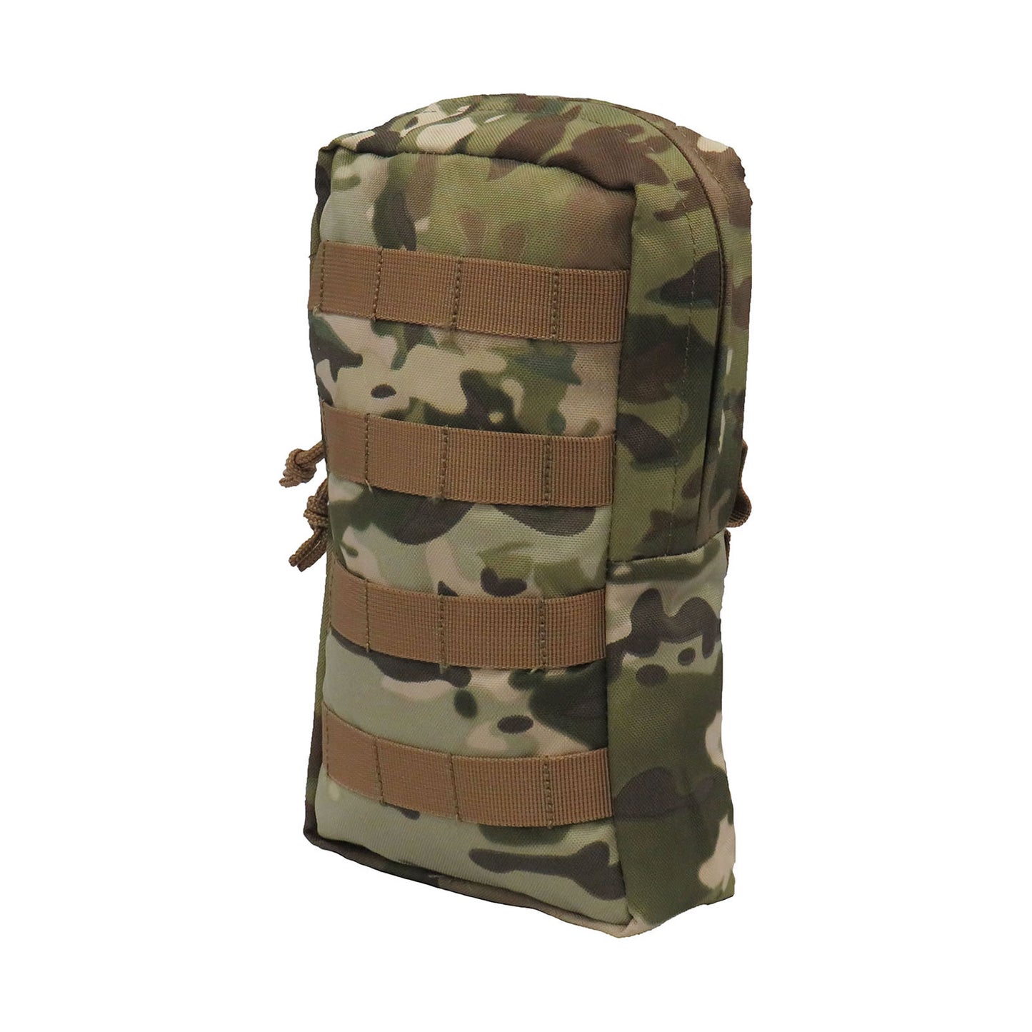 Fully MOLLE compatible Drainage holes on the base Heavy duty 900D 2 coats PU fabric #10 rope pull zips 16x27x8cm
