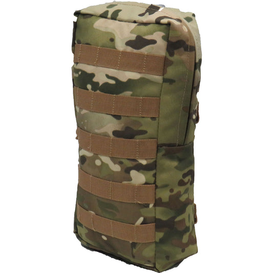Fully MOLLE compatible  Drainage holes on the base  Heavy duty 900D 2 coats PU fabric  #10 rope pull zips  32x16x8cm