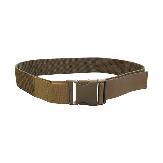 The Khaki military belt is a nylon webbing belt featuring a duraflex clip lock and adjustable waist band  Small: 28+6"  Medium: 32+6"  Large: 38+6"