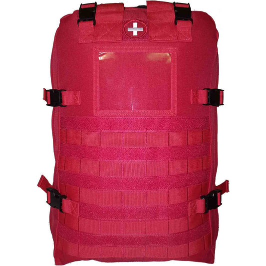 Stomp medical backpack comes in 3 different colours Made with heavy duty fabric for strength and abrasion resistance Flat layout panels for easy access and fast response Multiple pockets, pouches and straps for custom gear placement Padded EVA composite back with padded, contoured and adjustable shoulder straps and hip belt Dimensions: 53x40x25cm