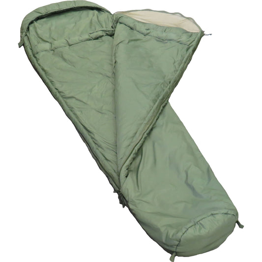 To get some of the best products on the market, you must find good brands and this sleeping bag doesn't disappoint.  0 degree rated military specification sleeping bag  2000mm water head rating  Reinforced oxford inner liner for boots  Box foot/nylon base/ 2 x YKK zips  Rip-stop nylon upper  Anti-bacterial aluminate mesh liner with microfibre fill  Size: 235x80x50cm