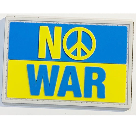 No War Ukraine PVC Patch, Velcro backed Badge. Great for attaching to your field gear, jackets, shirts, pants, jeans, hats or even create your own patch board.  Size: 7x5cm