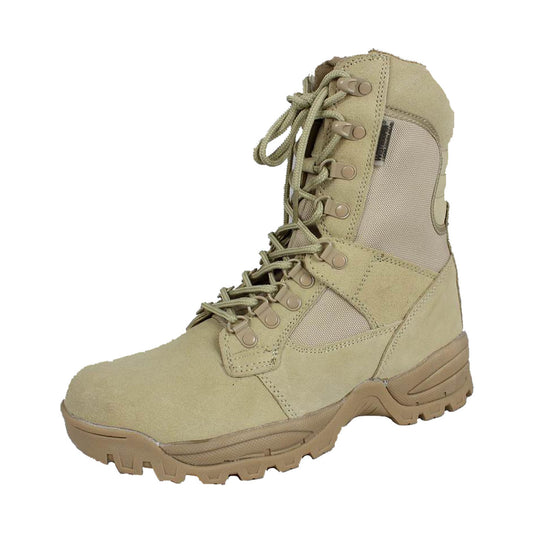 The TAS elite tactical cadet boot are the ideal item for scouts, army cadets or even your next paintball/ gel blaster game! Featuring high quality suede leather upper (1.6mm thickness in one), heavy duty 1100 denier nylon outer fabric, suede padded collar for greater comfort and suede ankle panel for greater support you will not only be comfortable all day but also protected from the harsh elements
