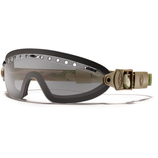 Smith patented Regulator ventilates lenses combat fogging Anti-fog and scratch resistant coating on all lenses Lenses meet US MIL-DTL-43511D goggle impact level clause 3.5.10 Smith’s uncompromising optical quality Durable 15 mm woven strap - 100% protection from UVA/B/C rays Enlarged regulator holes