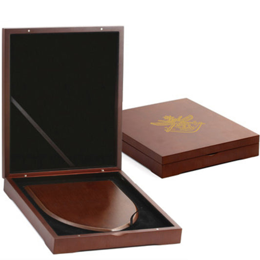 The Beautiful Australian Defence Force (ADF) Plaque Presentation Box, order now and make you next presentation or gift extra special. This timber finish plaque box has a form cut black flock velvet inner base and padded flock velvet inner lid. Designed to create a quality presentation option for our range of shield plaques.  Printed with the ADF crest on the front.  Box Size: 250mm x 210mm x 40mm