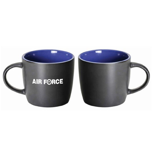 Give your morning brew an extra kick with this matt-finish mug with blue glaze inner and Royal Australian Air Force logo.