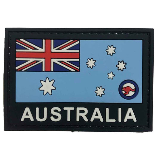 Australian Flag PVC Patch Light Blue - RAAF Ensign  Great for attaching to your field gear, jackets, hats or even create your own patch board.  Size: 7.5x5cm  VELCRO BACKED