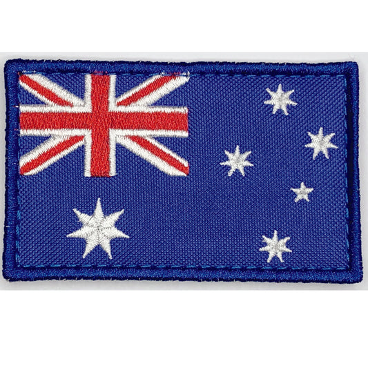 Australian Flag Velcro Patch Velcro Backing  8cm x 5cm www.defenceqstore.com.au