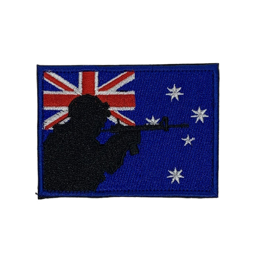 Australian Soldiers Flag Patch  Comes with hook and loop  Size: 7.5cm x 5.5cm www.defenceqstore.com.au