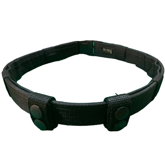 25mm Modern Tactical / Security belt, with 2 belt keepers / pouch fixers.  Heavy duty construction preventing rolling or saging from heavy loads.  Colour: Black  Size: 25mm wide with Adjustable length www.defenceqstore.com.au