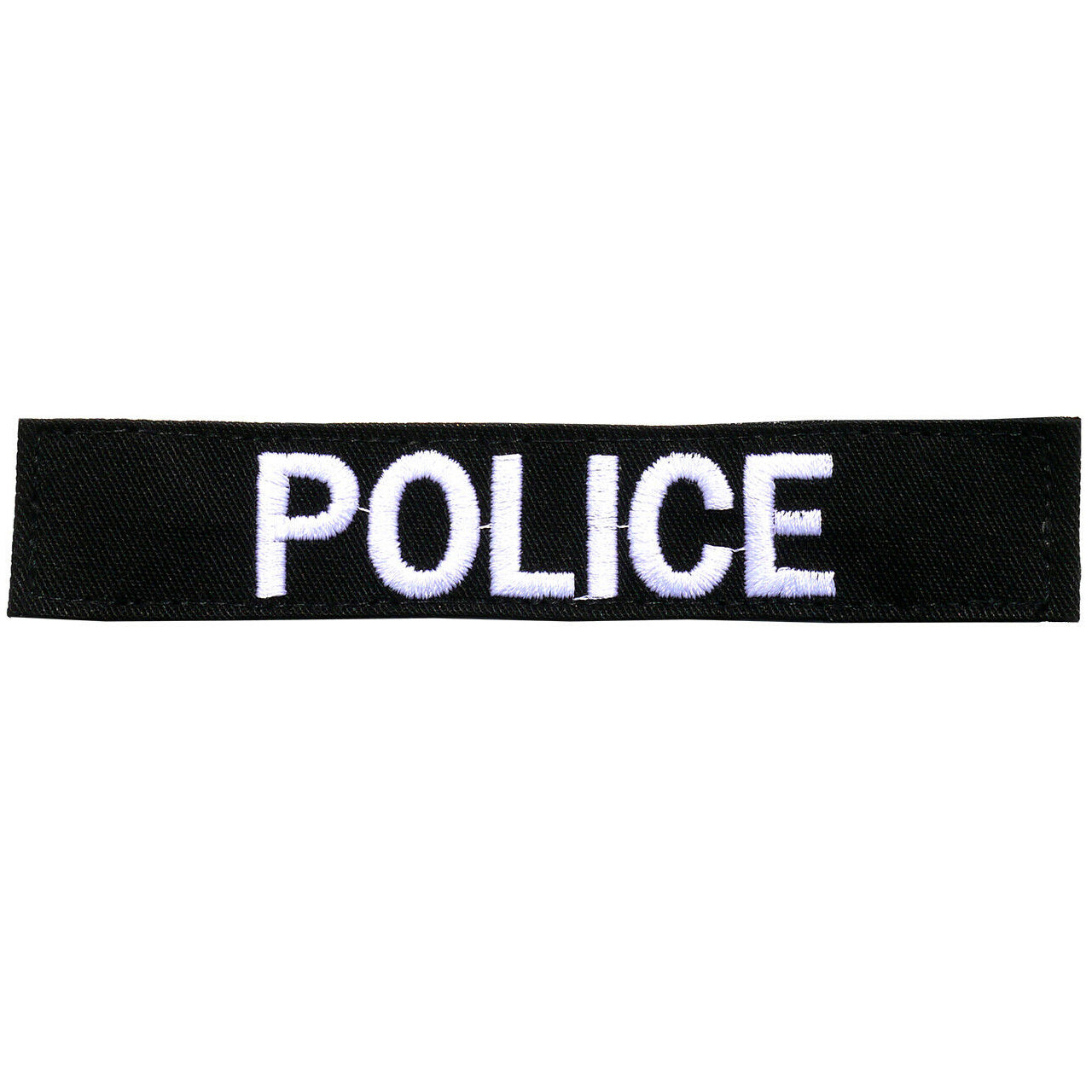 Name tag in black material, size is 2.5cm x 15cm, lettering is 1.5cm in height. All embroidery is done in upper case letters only as a FYI. These are great for cadets, police and other public service departments. Don't forget you can even add the velcro backing and use them on your field gear or even dog vests. www.defenceqstore.com.au