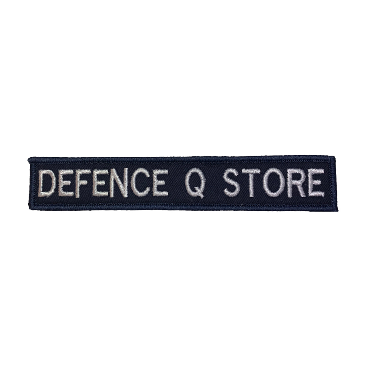 Name tag in blue material, size is 2.5cm x 15cm, lettering is 1.5cm in height. All embroidery is done in upper case letters only as a FYI. These are great for cadets, police and other public service departments. Don't forget you can even add the velcro backing and use them on your field gear or even dog vests. Made on the Gold Coast, please support Australian made www.defenceqstore.com.au