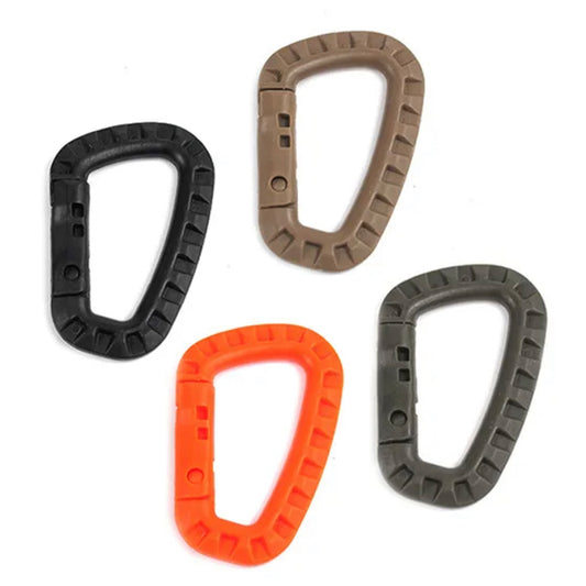 These firm carabiners are very practical and helpful equipment items. The hanging and securing of equipment works easy. Material: ABS plastic Anti-sliding design Weight: 45g www.defenceqstore.com.au