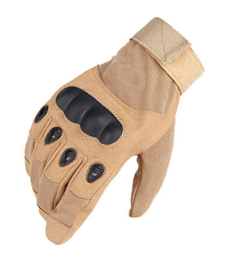 One Size Fits Most from small to large, definitely not XL or above. The velcro tightener helps keep everything firm as we put this through a rough 2 day combat test. Great set of gloves for Military, cadets, scouts, hiking, hunting, outdoor sports or riding a motorbike.