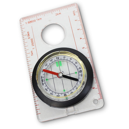 This liquid filled compass will get you from A to B with ease. If X marks the spot, this will get you there. Great for mountaineering, orienteering and camping. Liquid filled Clear measuring grid Lanyard for easy carry 11 x 6.5 cm www.defenceqstore.com.au