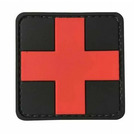Cross Medic PVC Patch Black and Red, Velcro backed Badge. Great for attaching to your field gear, jackets, shirts, pants, jeans, hats or even create your own patch board.  Size: 4x4cm