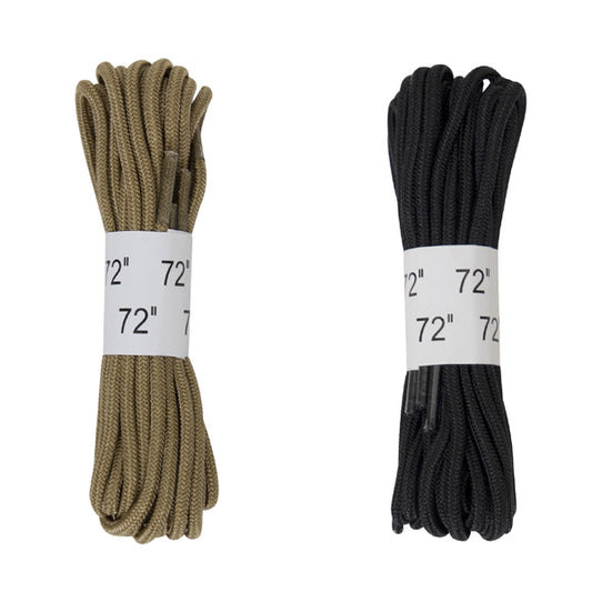 Rothco’s Boot Laces are perfect for military, tactical, and law enforcement personnel.      Boot Laces Are Perfect Replacement Laces For Any Tactical Boot     Heat Formed Tips Prevent Fraying     Constructed With Long-Lasting Polyamide (Black Laces Are Made Of Nylon)