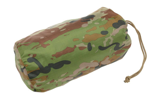 100% Waterproof 210D Nylon polyurethane coated Tie off points and eyelets on the corners, all sides and in the center Storage pouch Snap closures on sides allow the joining of two hoochies Colour – Australian Compatible Camouflage (ACC)