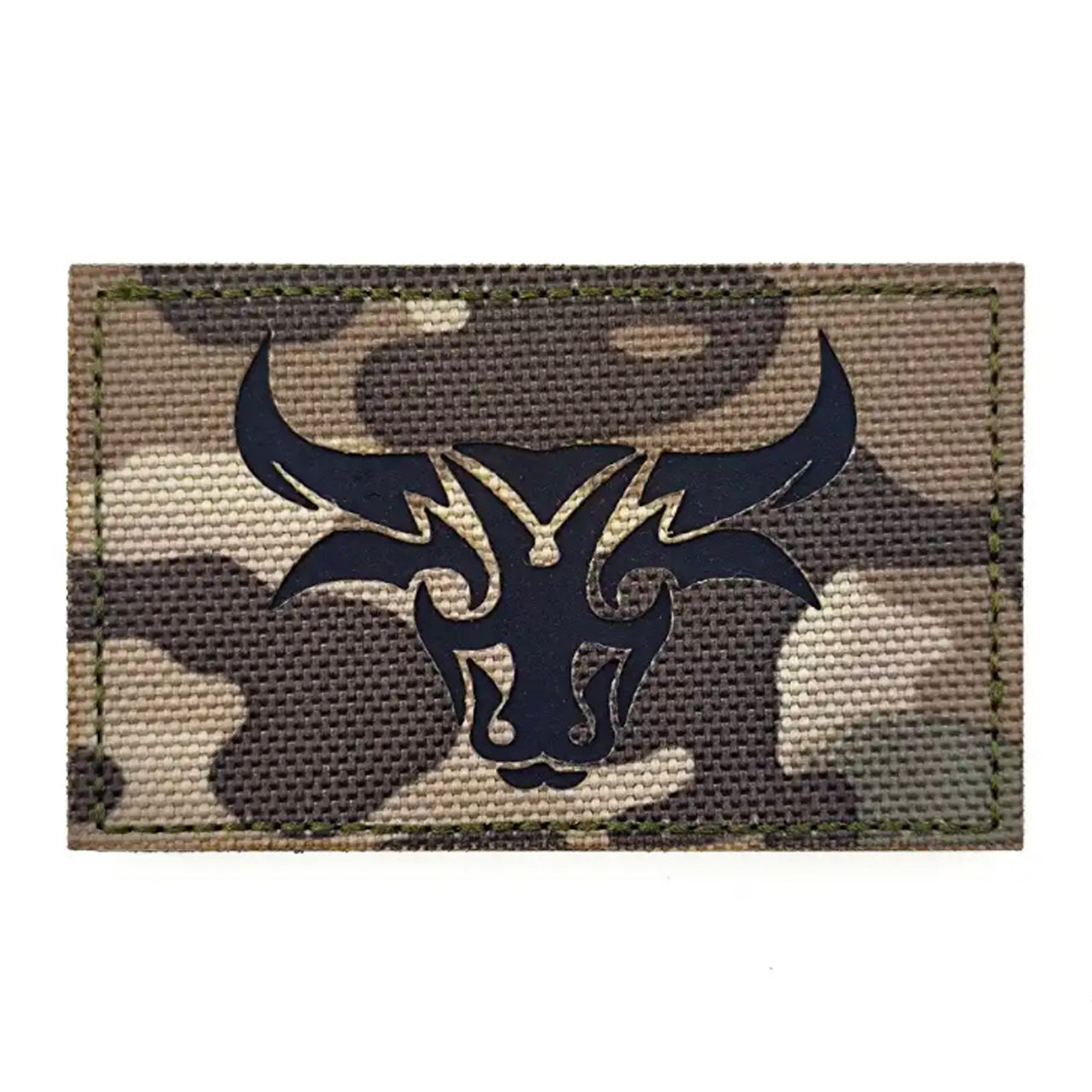 Bull Head Laser Cut Multicam Patch Hook & Loop. Size: 8x5cm HOOK AND LOOP BACKED PATCH(BOTH PROVIDED) www.defenceqstore.com.au