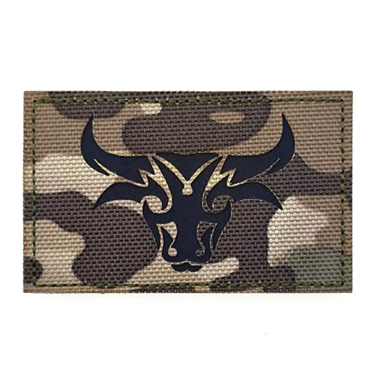 Bull Head Laser Cut Multicam Patch Hook & Loop. Size: 8x5cm HOOK AND LOOP BACKED PATCH(BOTH PROVIDED) www.defenceqstore.com.au