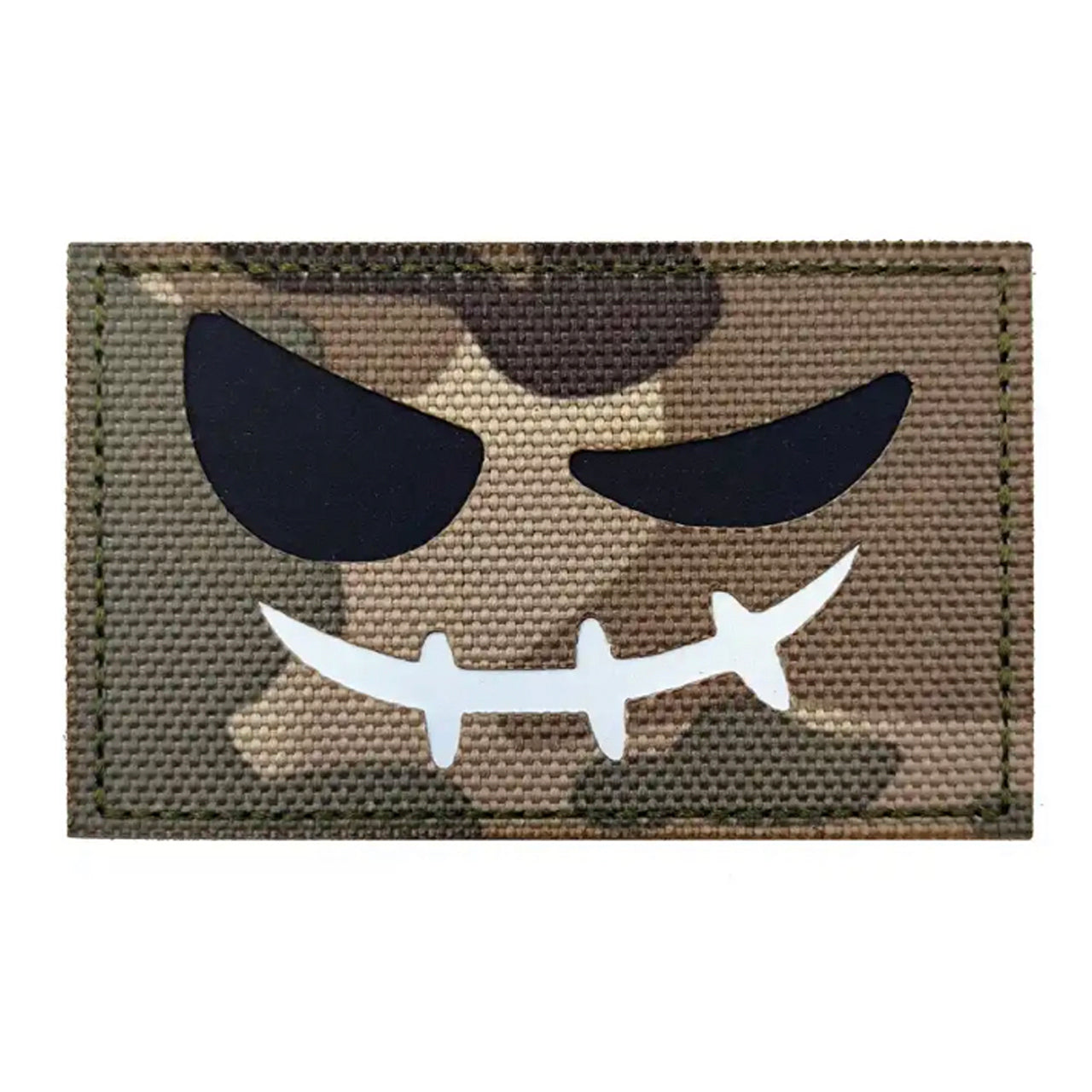 Evil Grin Laser Cut Multicam Patch Hook & Loop. Size: 8x5cm HOOK AND LOOP BACKED PATCH(BOTH PROVIDED) www.defenceqstore.com.au